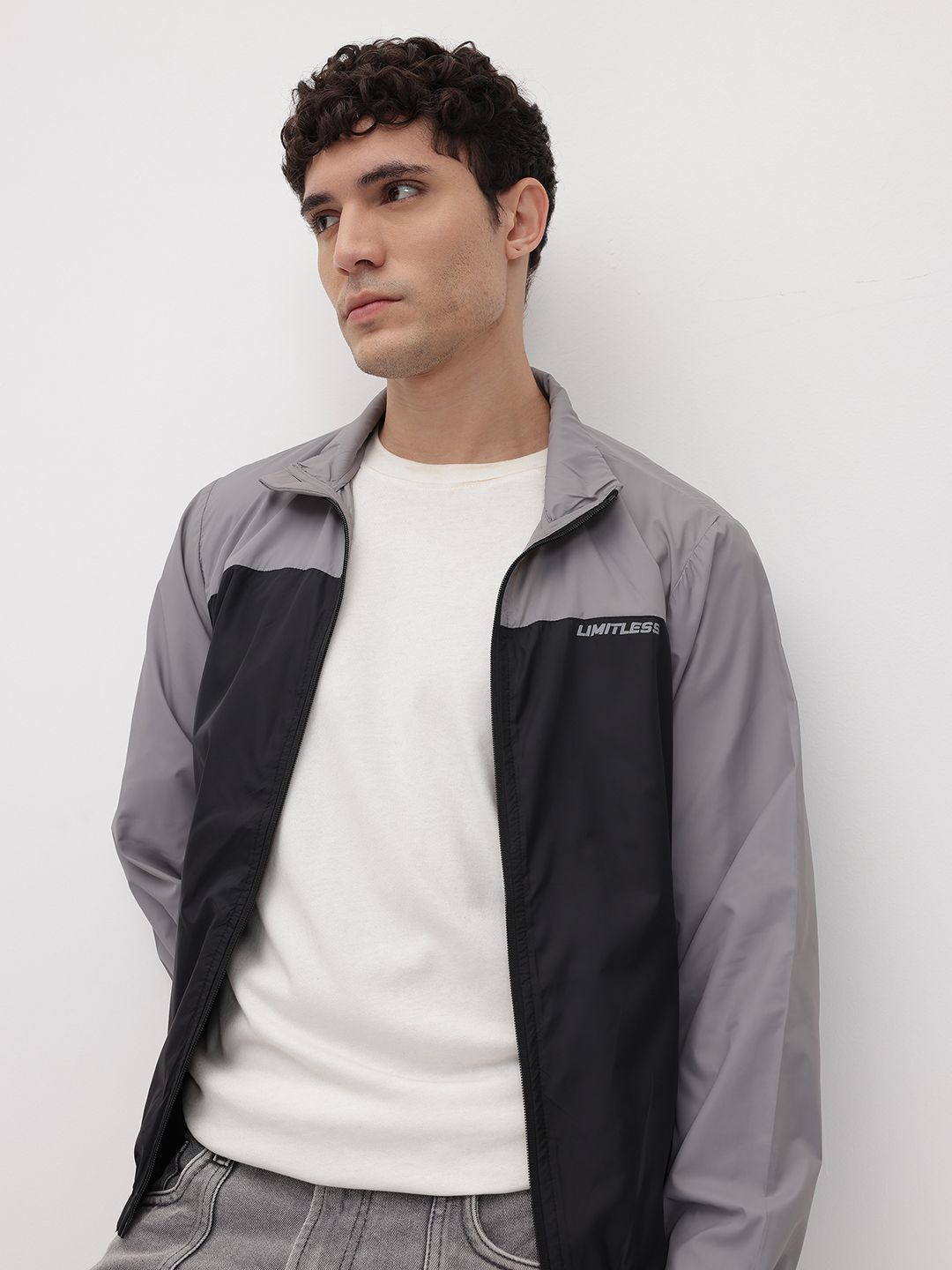 The Roadster Life Co. Colourblocked Mock Collar Bomber Jacket