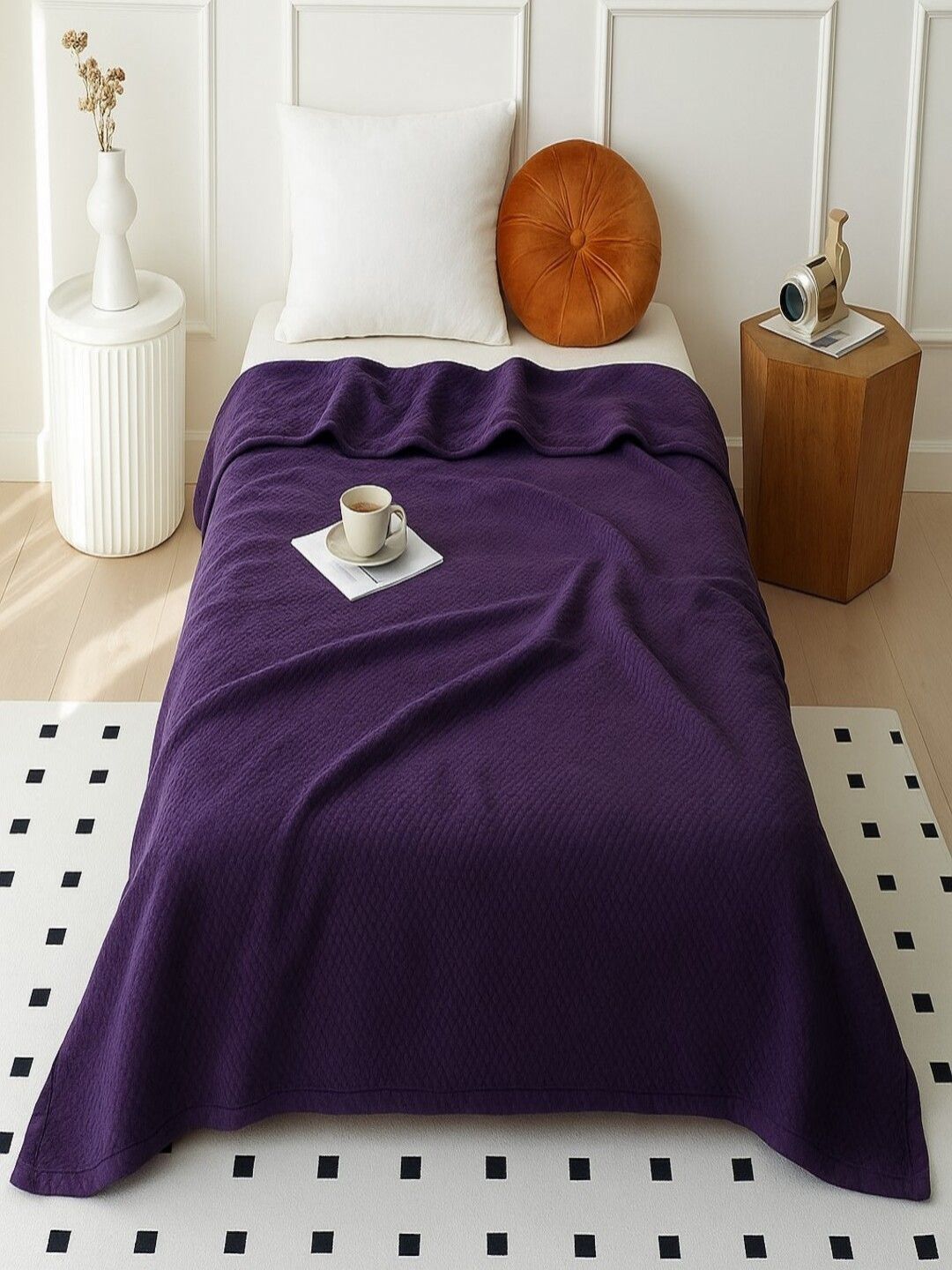 Threadwear Blue Woollen 300 GSM Blanket