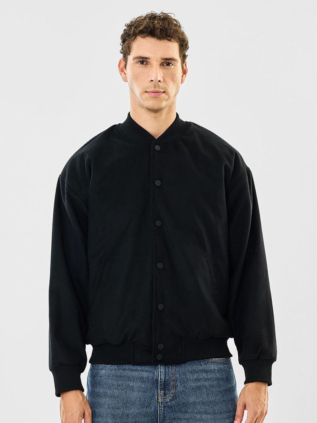 Snitch Men Black Bomber Jacket