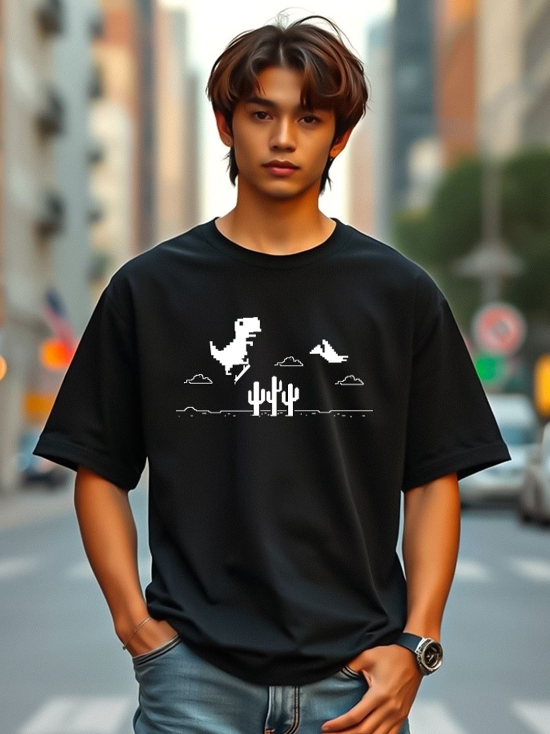 TOGS & TERRE Men Typography Printed Monochrome Organic Cotton T-shirt