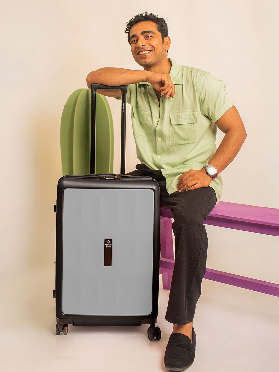 Buy Nasher Miles Zanzibar Polycarbonate Large Grey Black Trolley