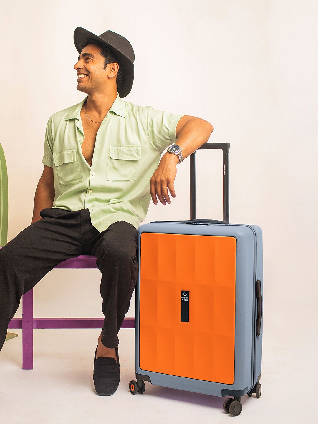 Buy Nasher Miles Zanzibar Polycarbonate Large Orange Grey Trolley