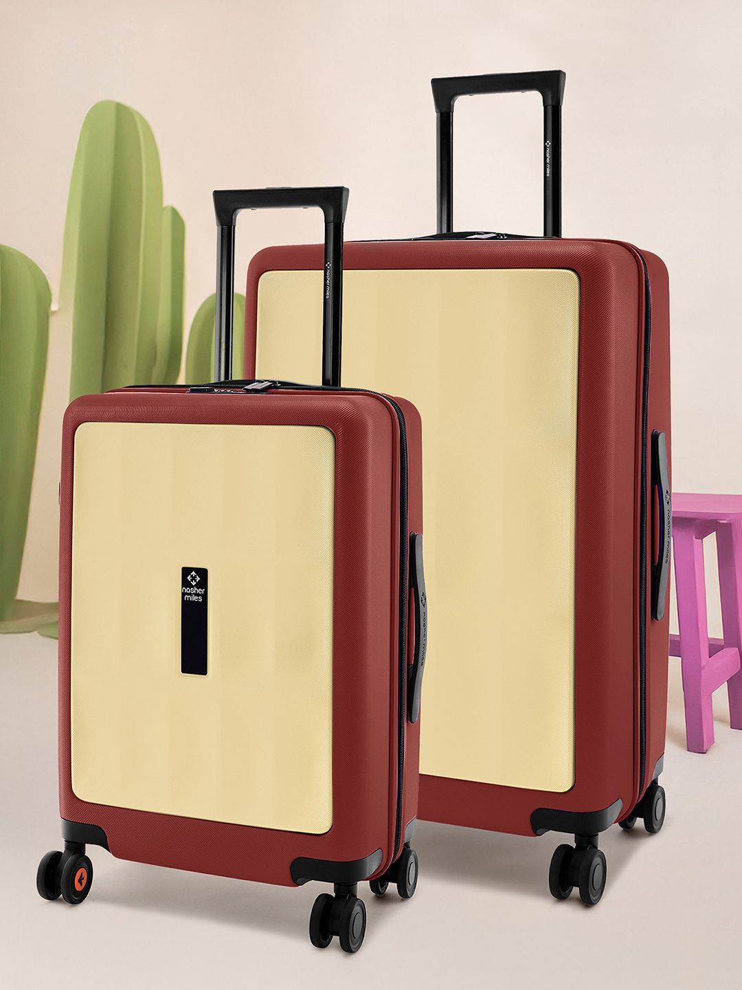 Buy Nasher Miles Zanzibar Polycarbonate Set of 2 S/M Yellow Maroon