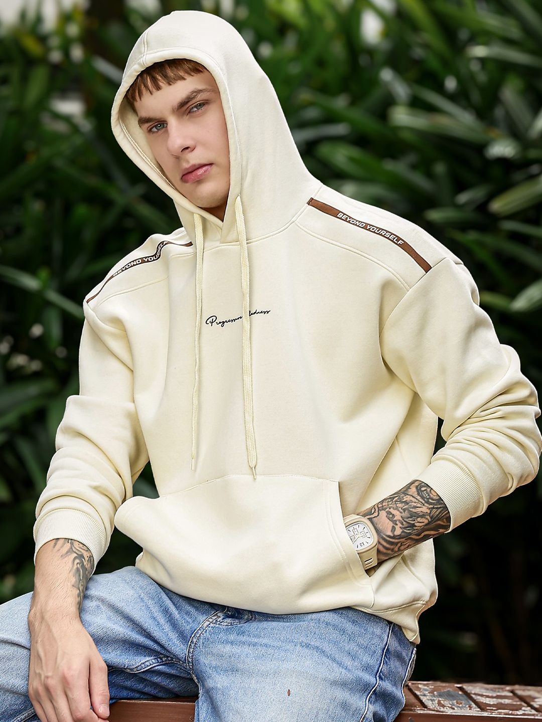 Maniac Men Printed Hooded Pullover Sweatshirt