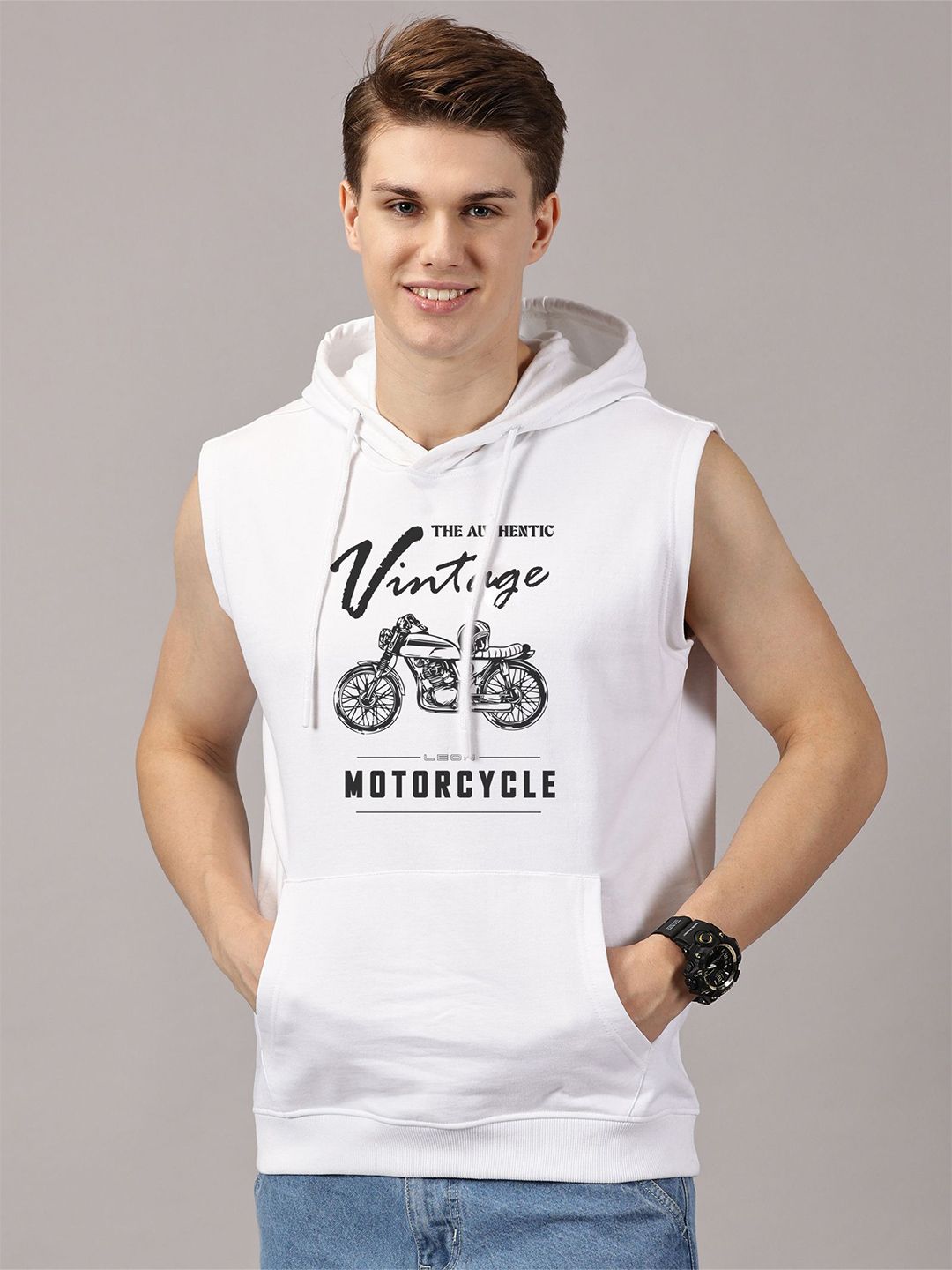 LEON LEON Men Printed Sleeves Hooded Sweatshirt
