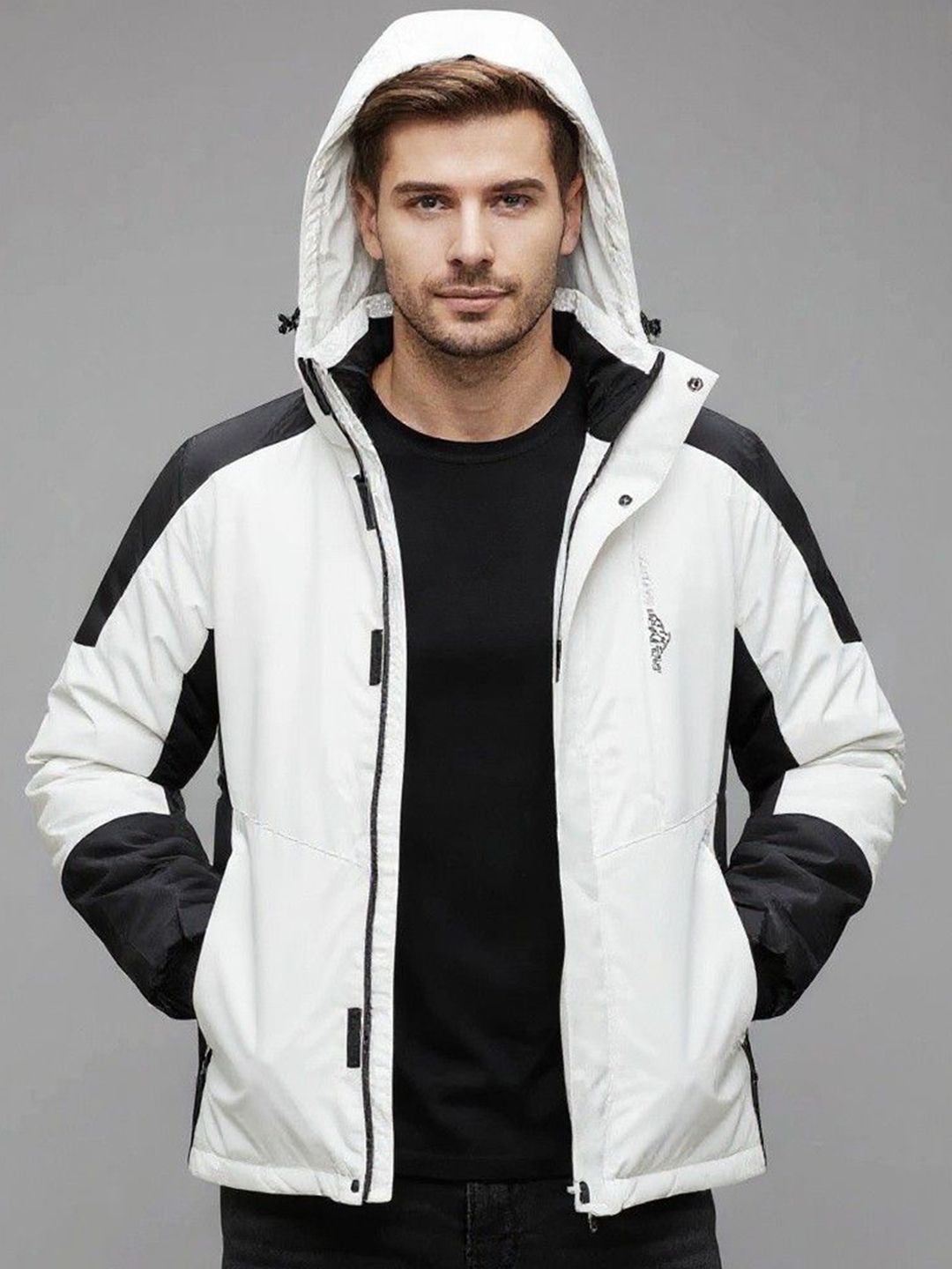 Mast & Harbour Men Hooded Colourblocked Tailored Jacket