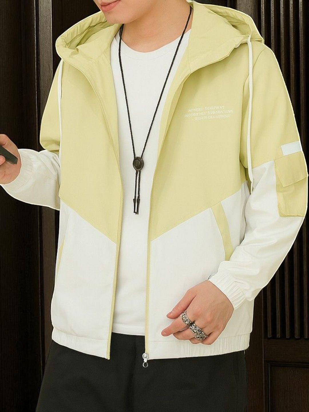 PLUS 91 Colourblocked Leather Jacket