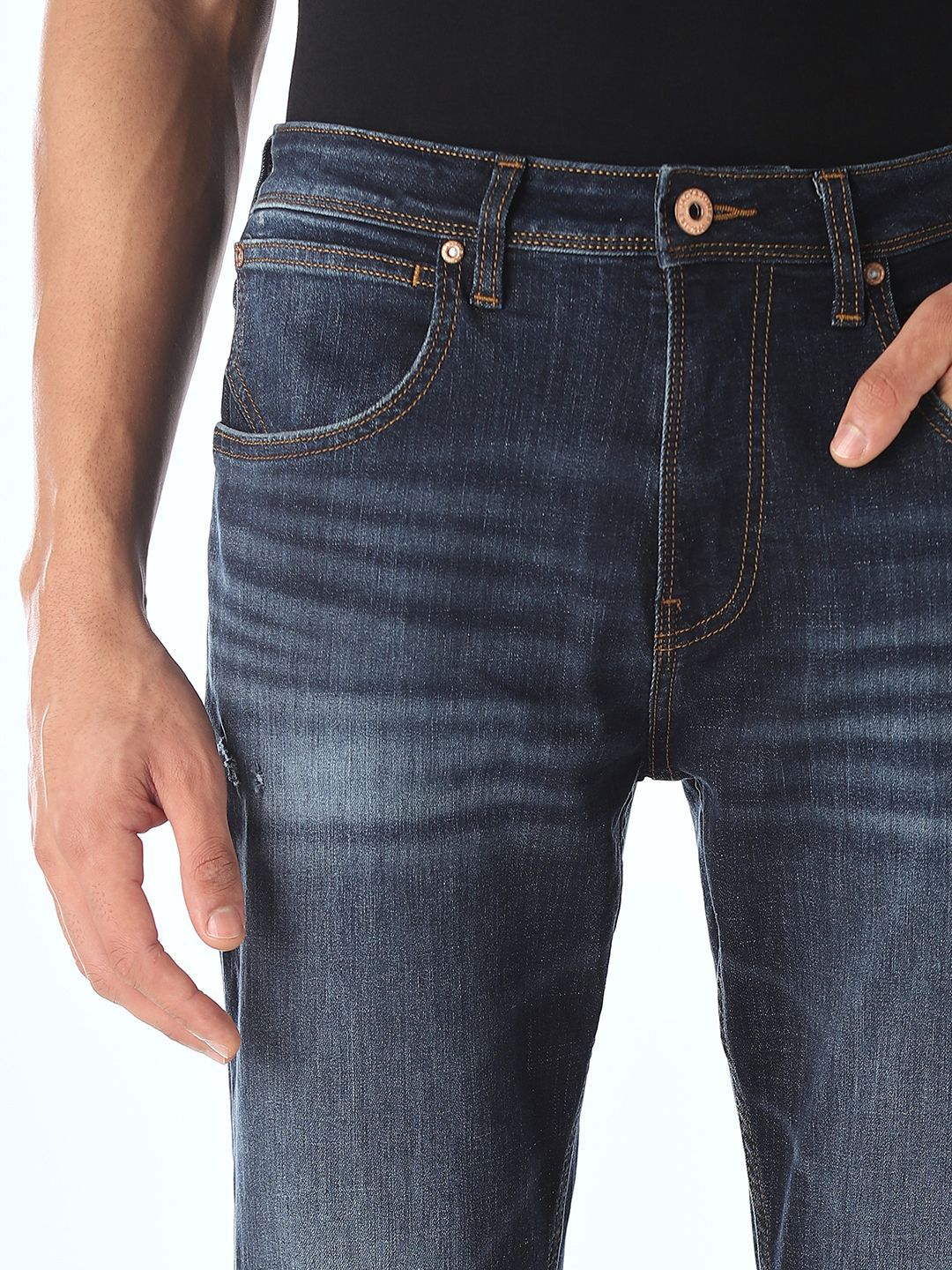 Bootcut High-Rise Low Distress Heavy Fade Stretchable Jeans