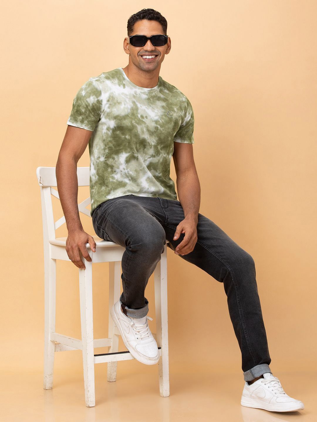 Being Human Men Dyed Raw Edge Slim Fit T-shirt