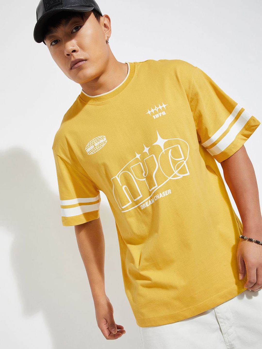 max Men Typography Printed Round Neck Cotton T-shirt