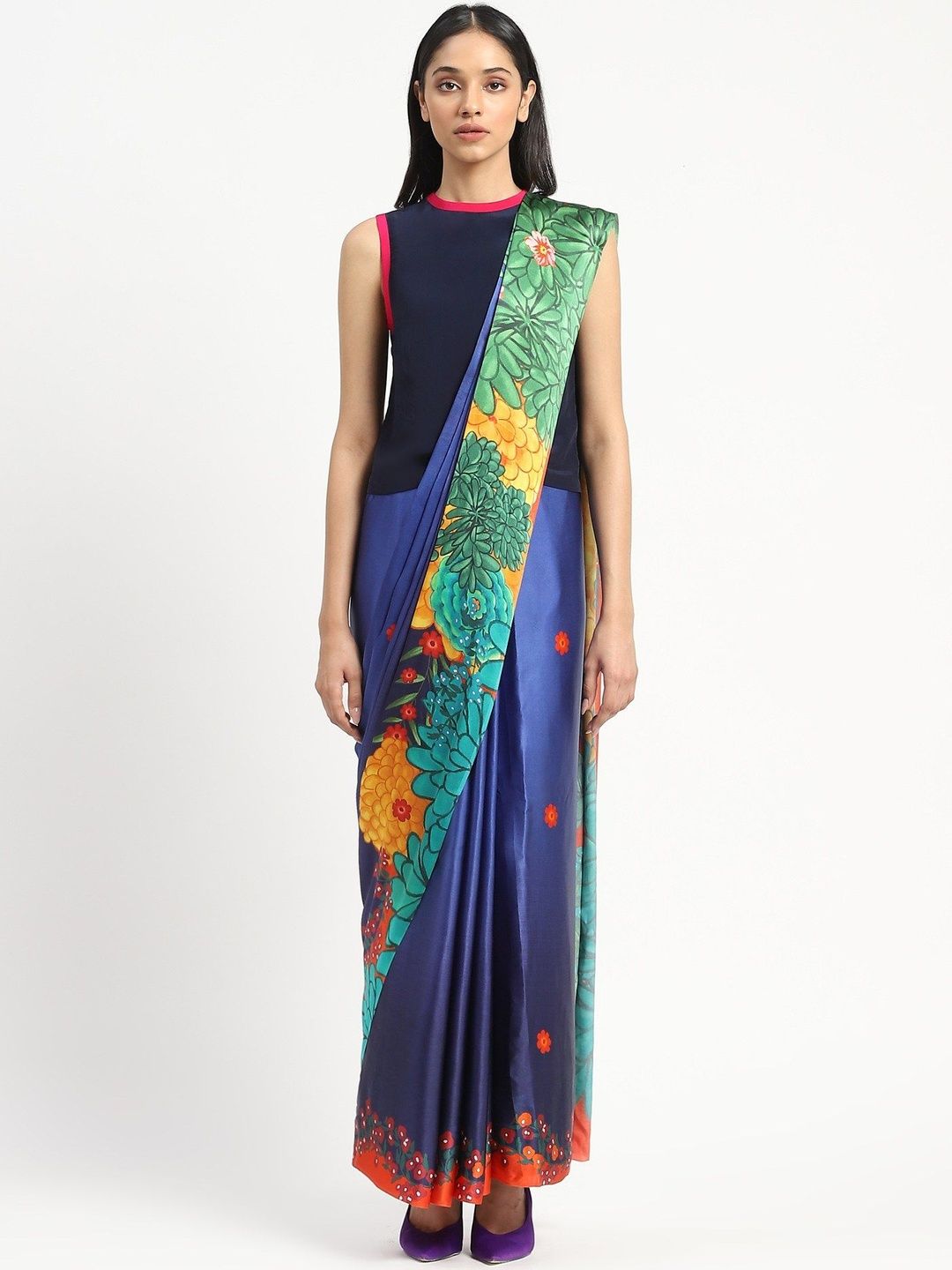 Satya Paul Satya Paul Floral Printed Saree