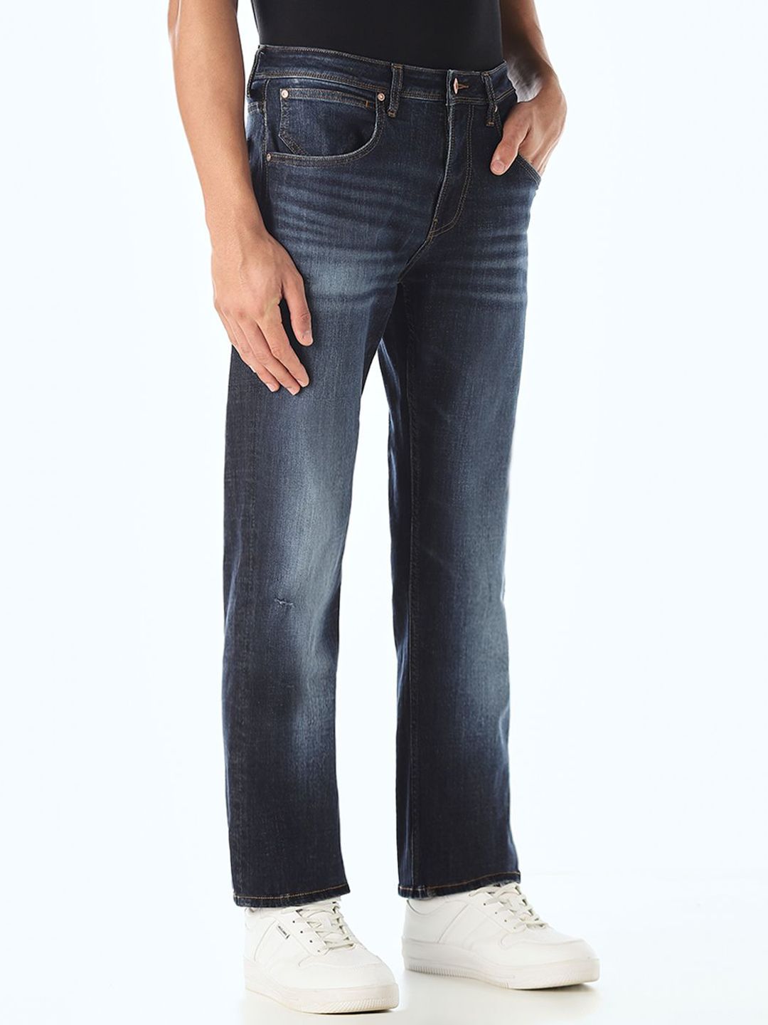 Bootcut High-Rise Low Distress Heavy Fade Stretchable Jeans