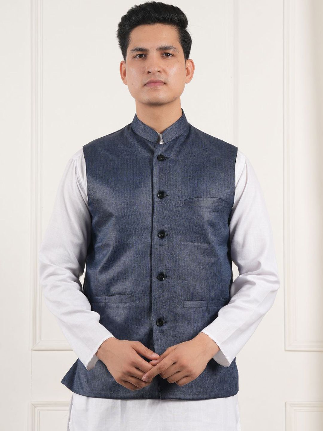 URBAN KANYA Woven Nehru Jacket