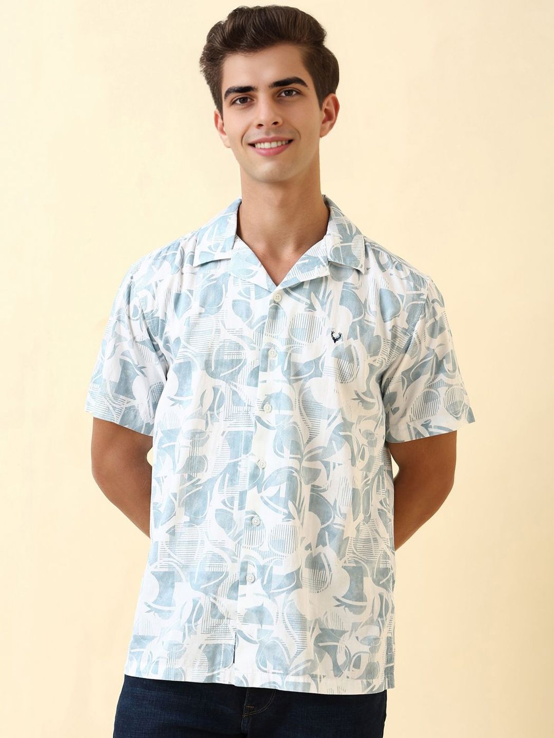 Allen Solly Allen Solly Men Abstract Printed Cotton Relaxed Fit Shirts