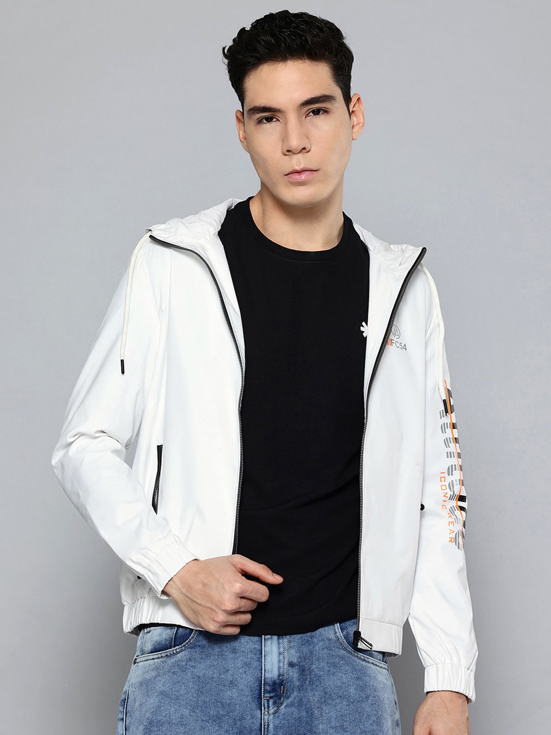 Fort Collins Typography Printed Hooded Tailored Jacket