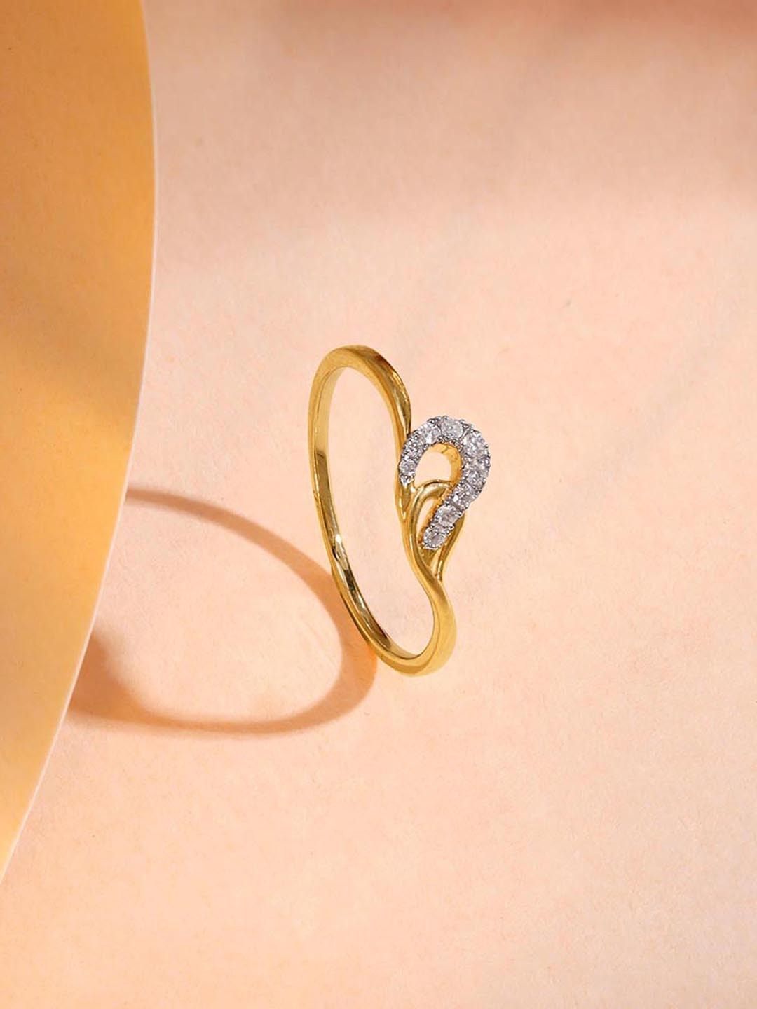 Mia by Tanishq 14Kt Gold Fluid Elegance Diamond Ring - 0.958 g