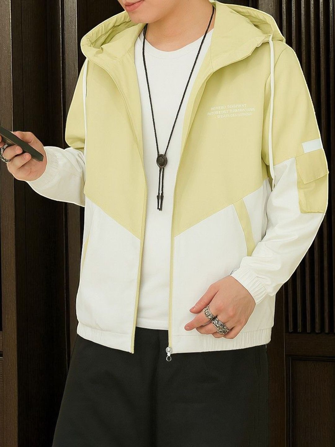 MOTREX Hooded Leather Jacket With Embroidered