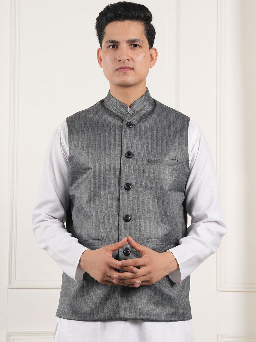 URBAN KANYA Woven Nehru Jacket