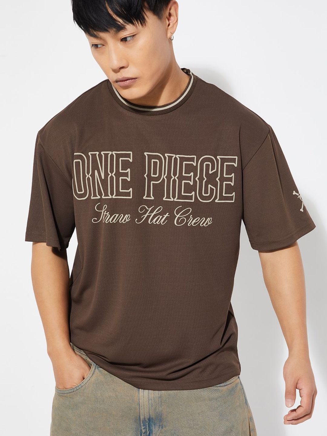 max Men One piece Typography Printed Round Neck Relaxed Fit T-shirt