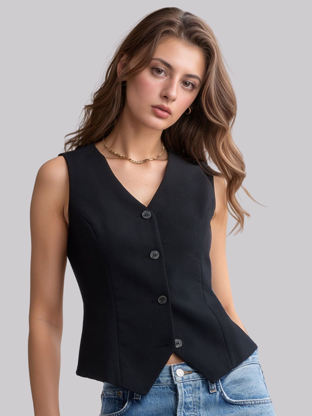 Moda Rapido Sleeveless V-Neck Slim-Fit Formal Waistcoat