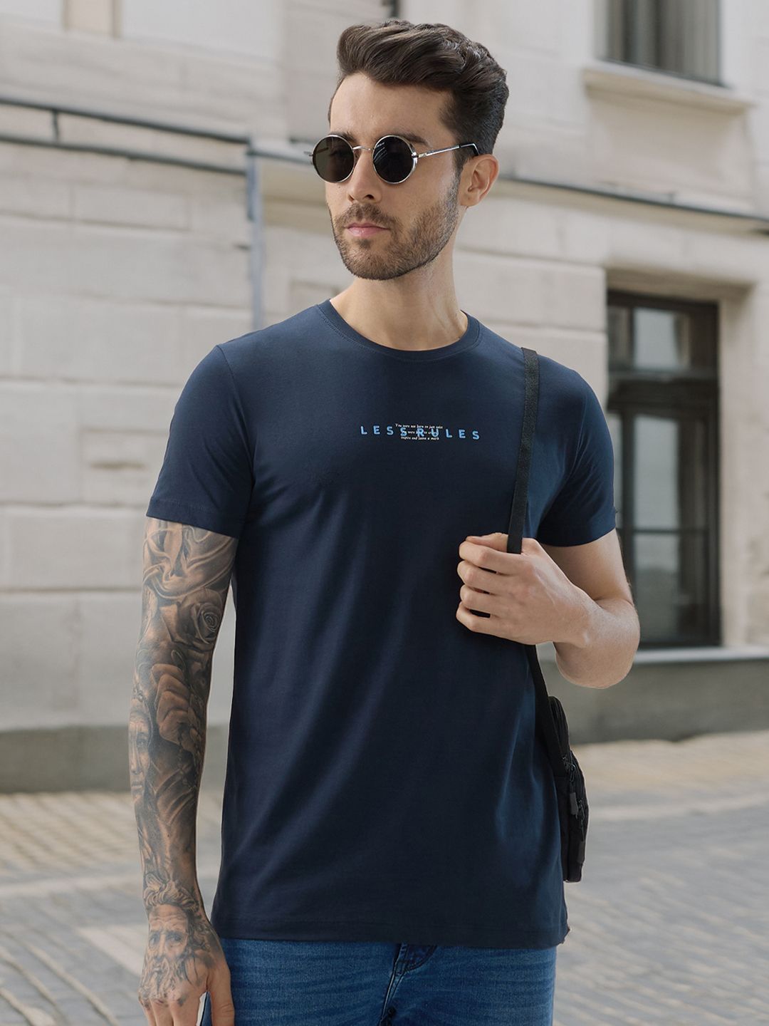 Status Quo Typography Printed Pure Cotton T-shirt