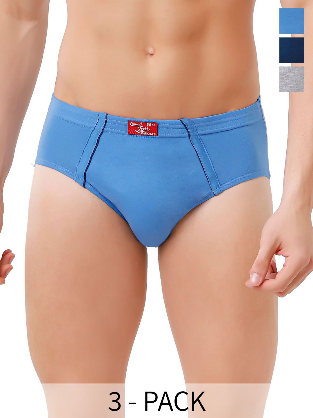 Rupa Jon Pack Of 3 Printed Combed Cotton Mid-Rise Briefs