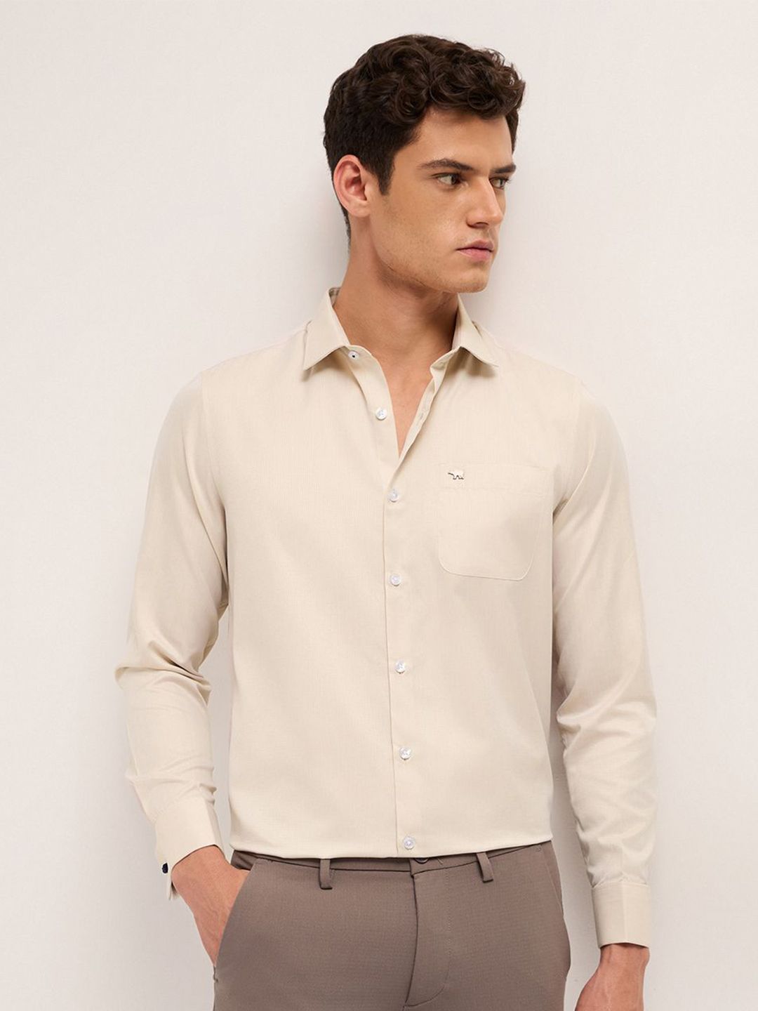 THE BEAR HOUSE Geometric Woven Design Tailored Fit Formal Shirt