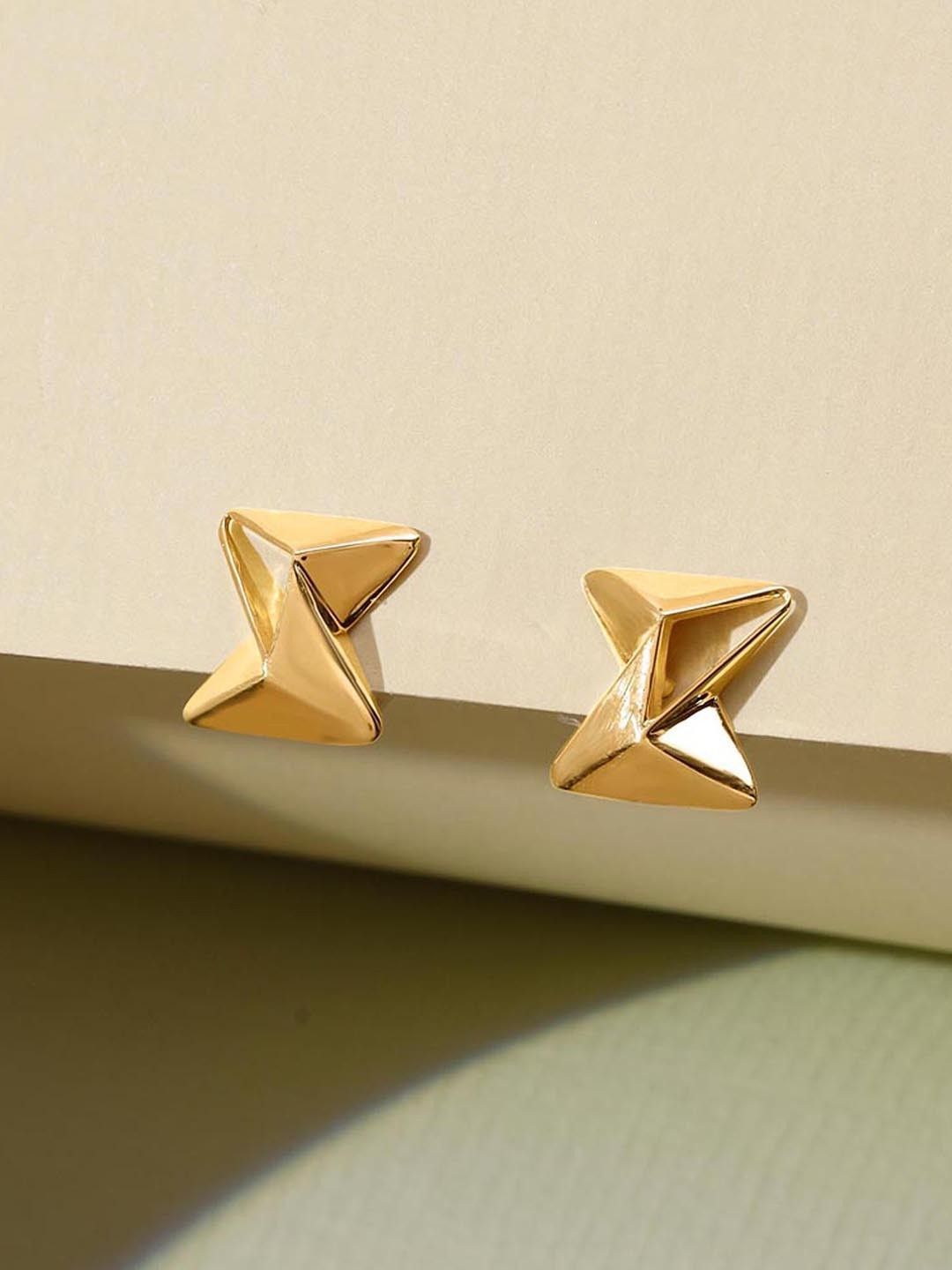 Mia by Tanishq 14KT Gold Edgy Prism Stud Earrings -1.392 g