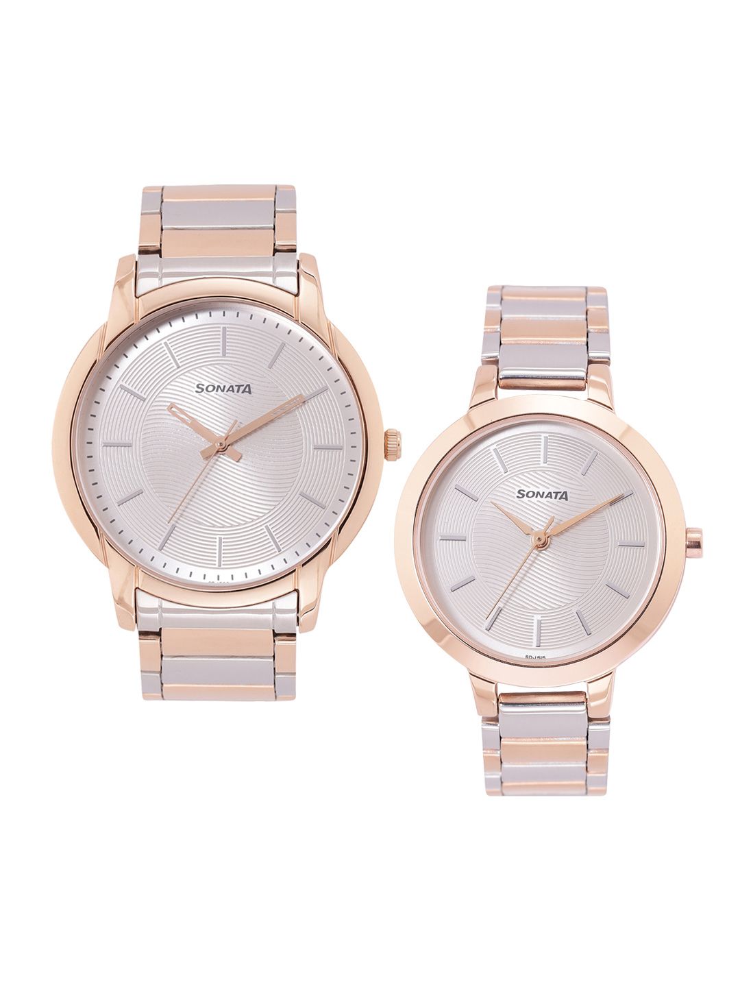Sonata Sonata Quartz Analog With Silver Dial Couple Watch - Nt770318141km01