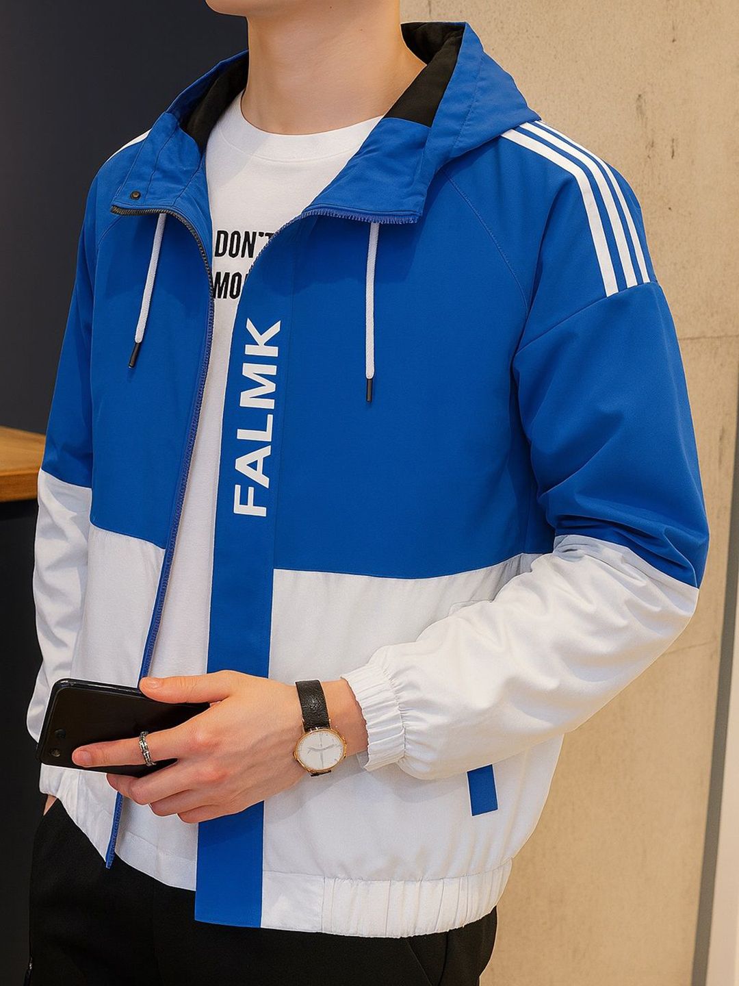 Buy MOTREX Men Hooded Colourblocked Bomber Jacket - Jackets for