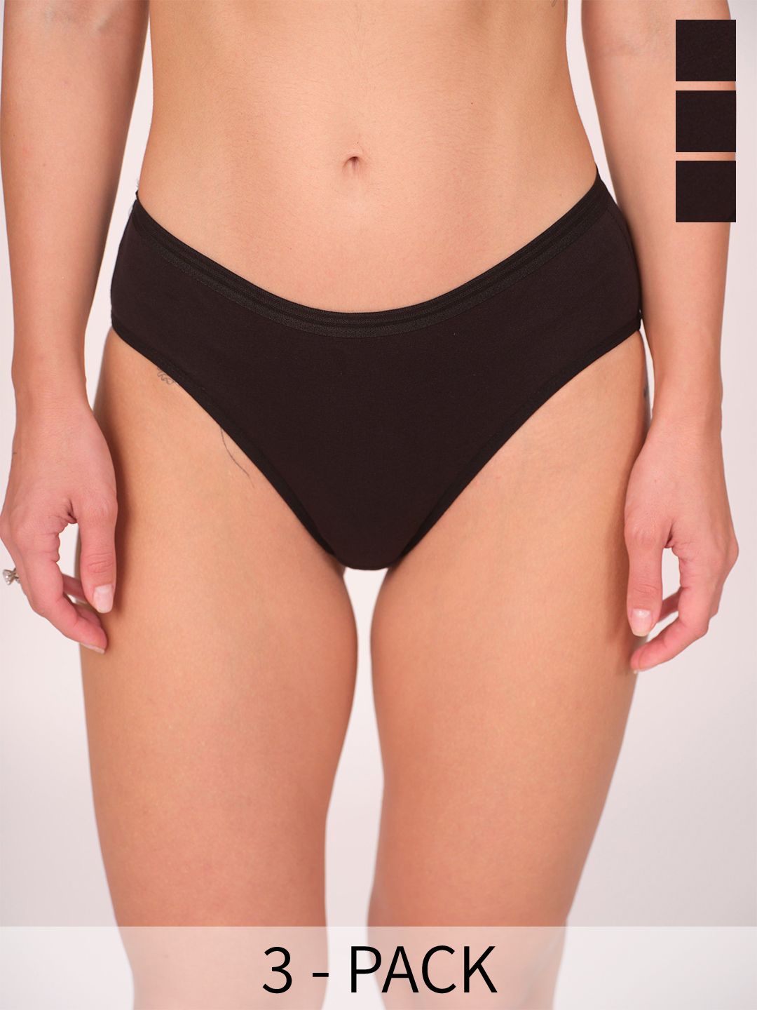 Munns & Mars Women Pack of 3 Low-Rise Hipster Brief