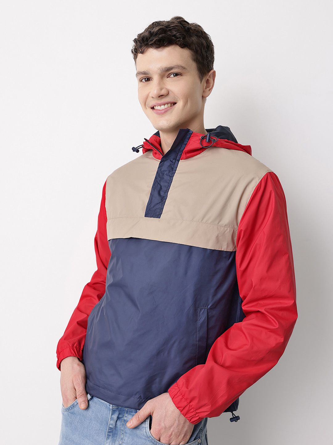 Mast & Harbour Colourblocked Hooded Jacket