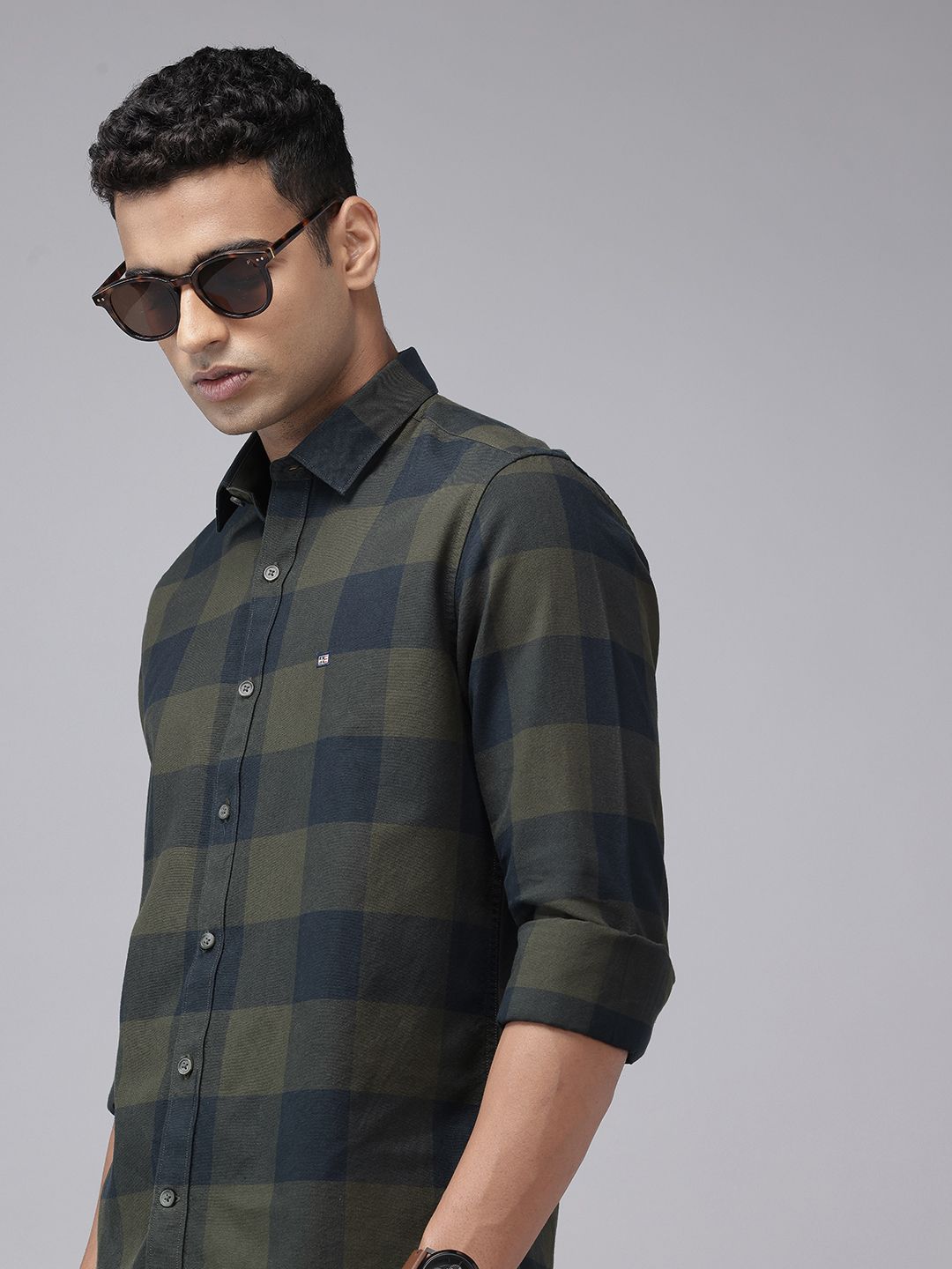 Arrow Sport Manhattan Slim Fit Buffalo Checks Pure Cotton Casual Shirt