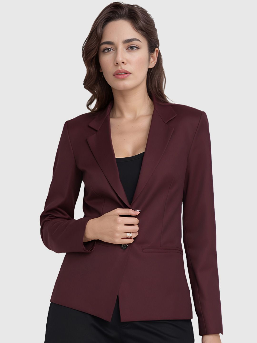 Moda Rapido Notched Lapel Collar Single-Breasted Formal Blazer