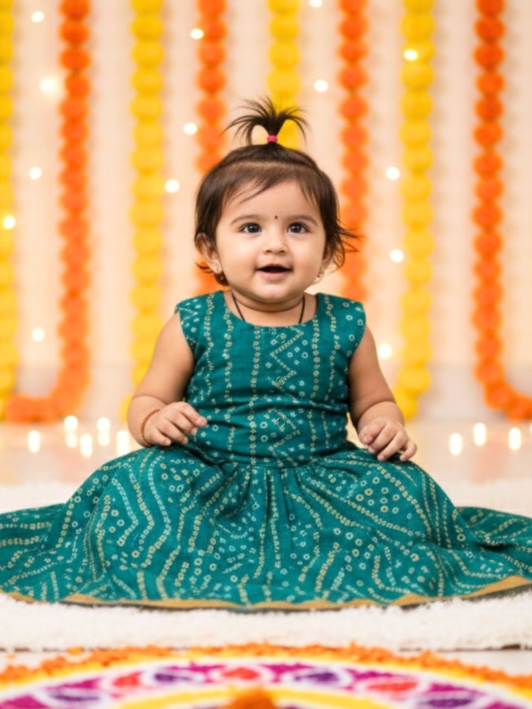 Sangria Girls Cotton Bandhani Ready to Wear Lehenga Choli