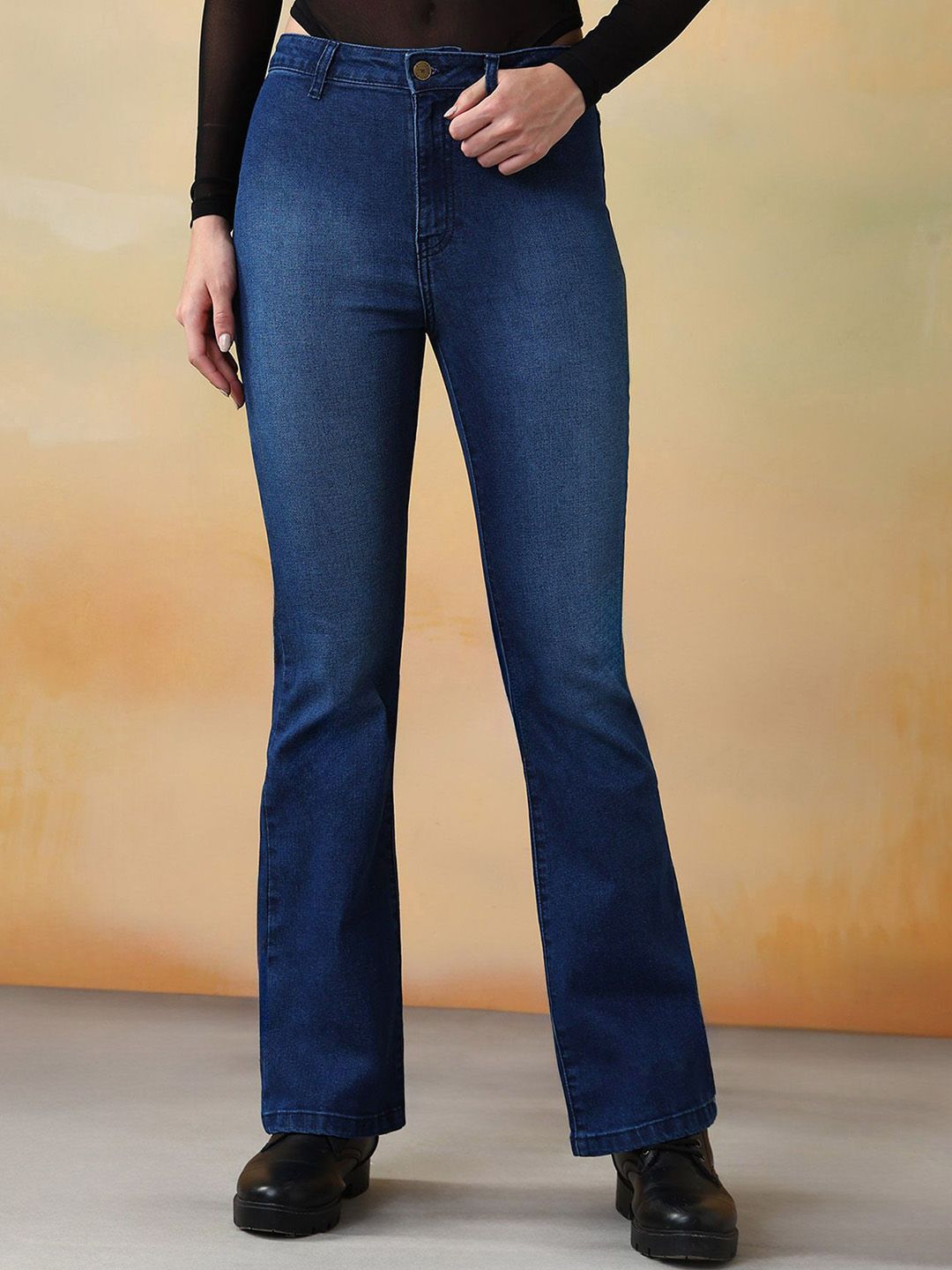 Flying Machine Women Bootcut High-Rise Light Fade Stretchable Jeans