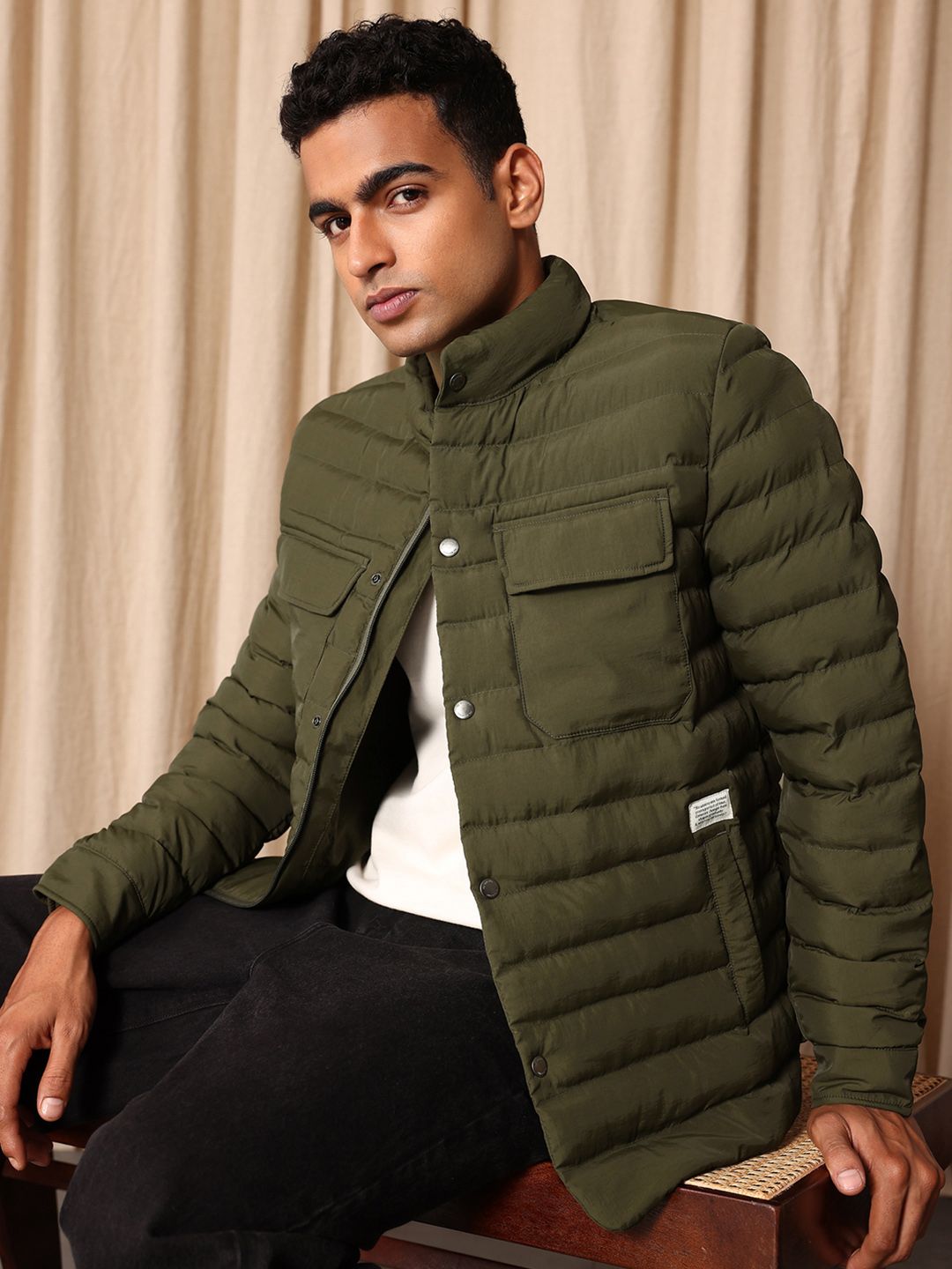 Mr Bowerbird Stand Collar Padded Jacket