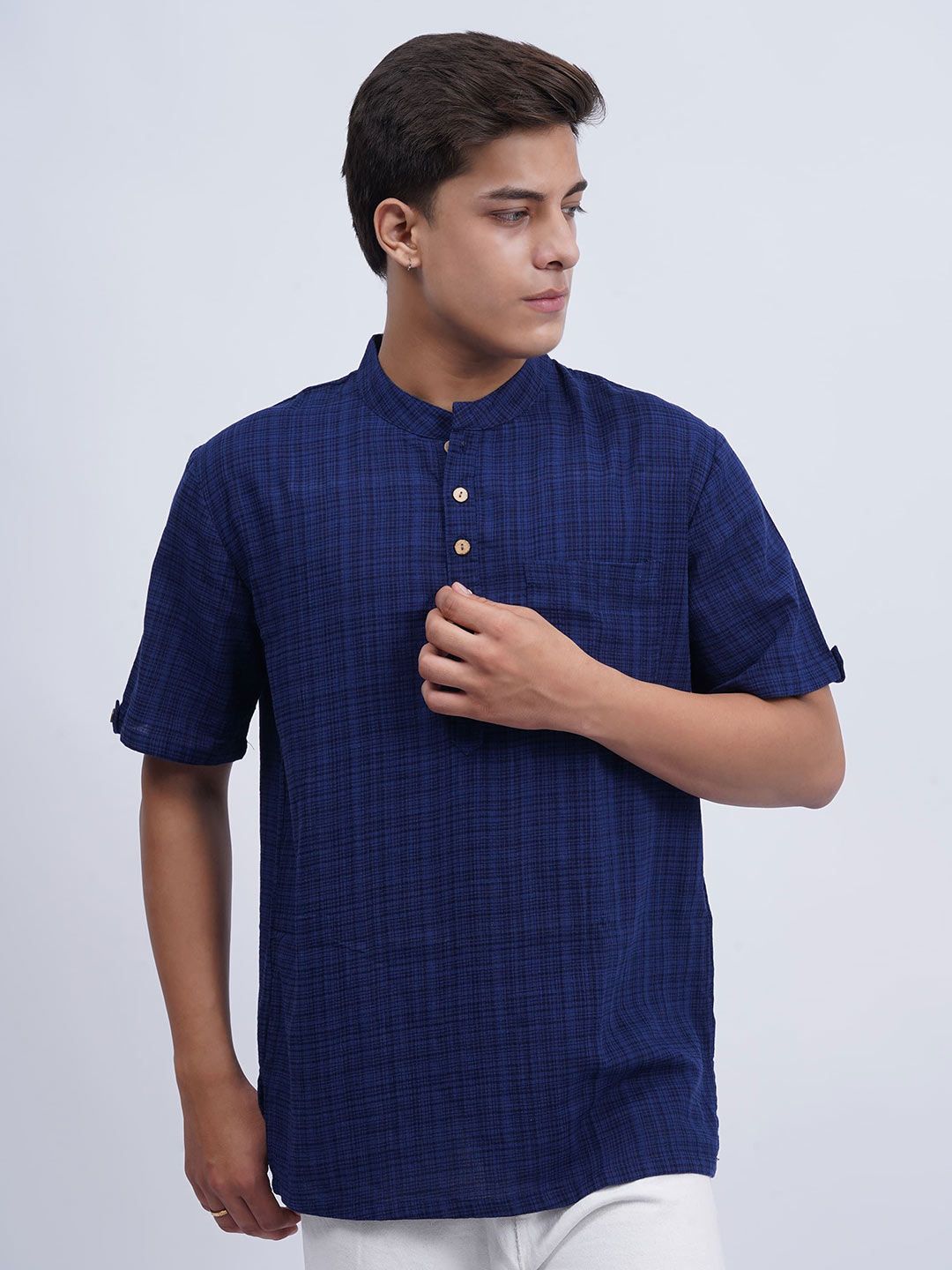 Cot'N Soft Striped Mandarin Collar Cotton  Kurta