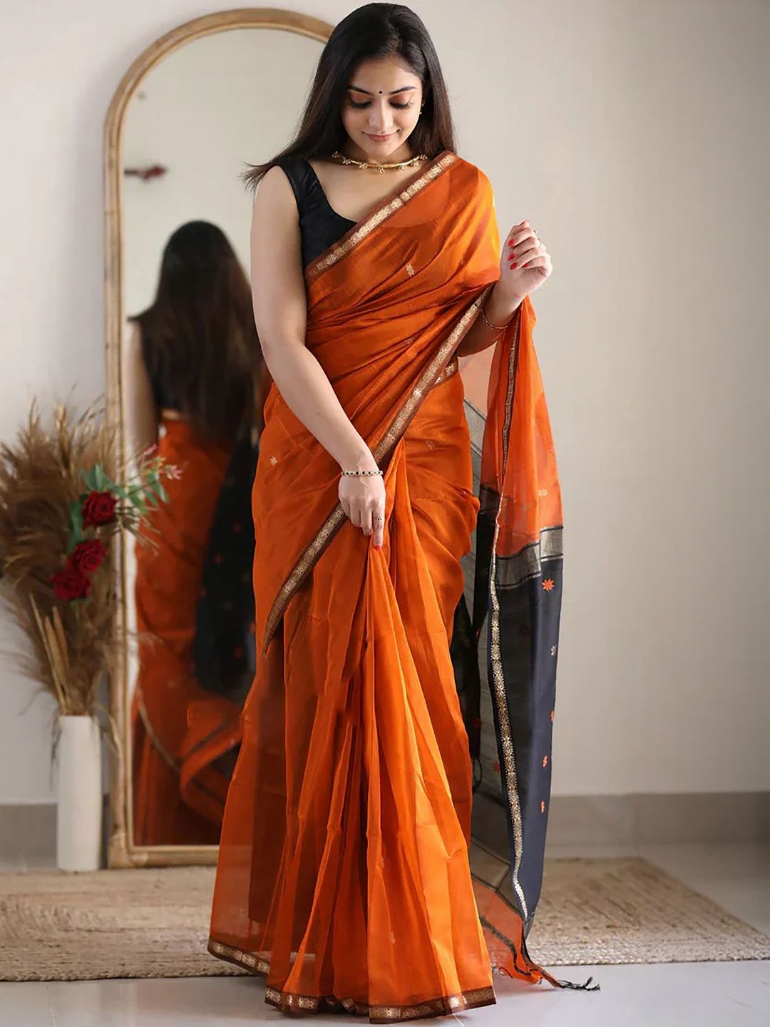Moda Rapido Woven Design Zari Banarasi Saree With Blouse
