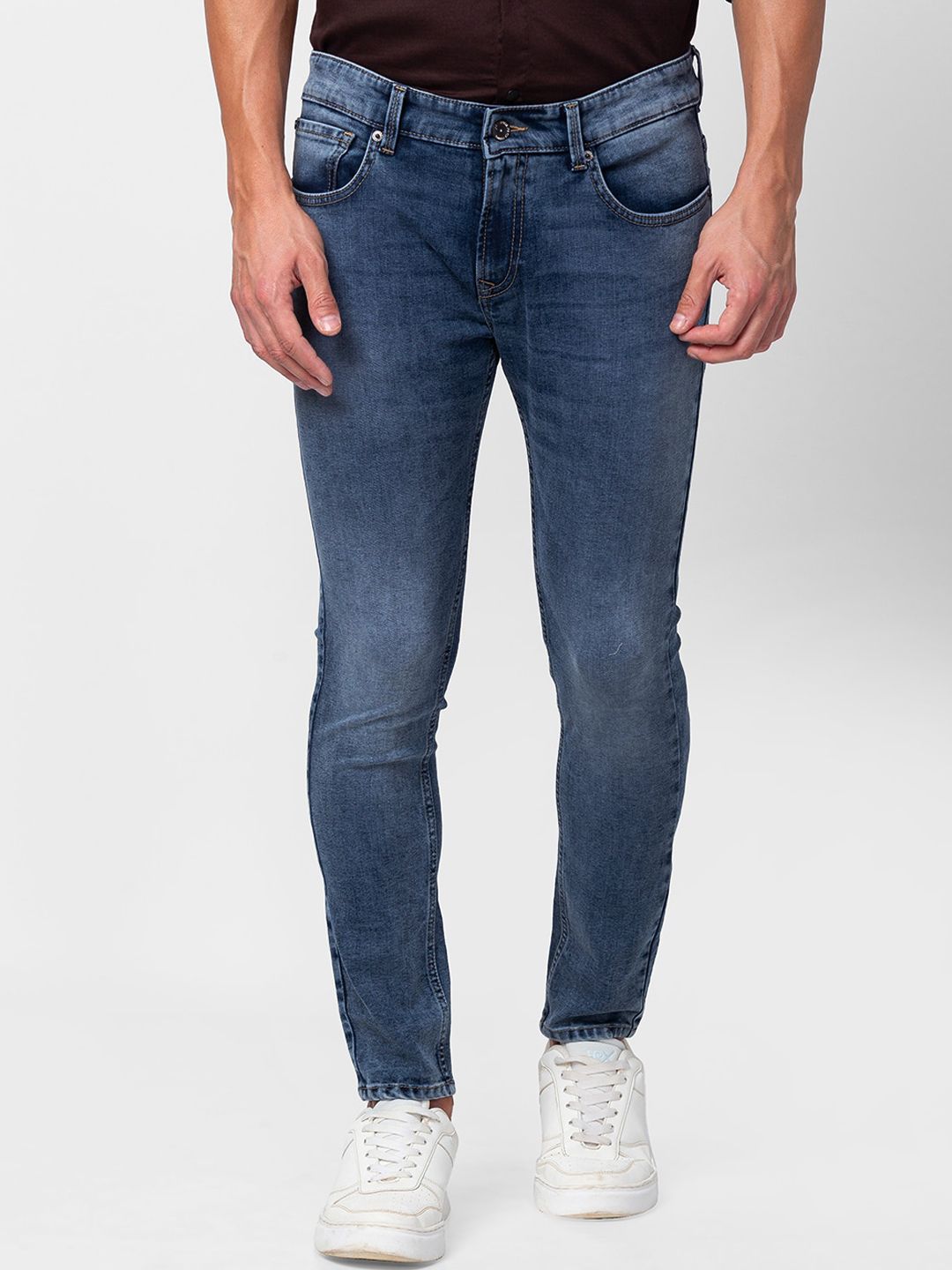 SPYKAR SPYKAR Men Blue Tapered Fit Heavy Fade Stretchable Cotton Jeans