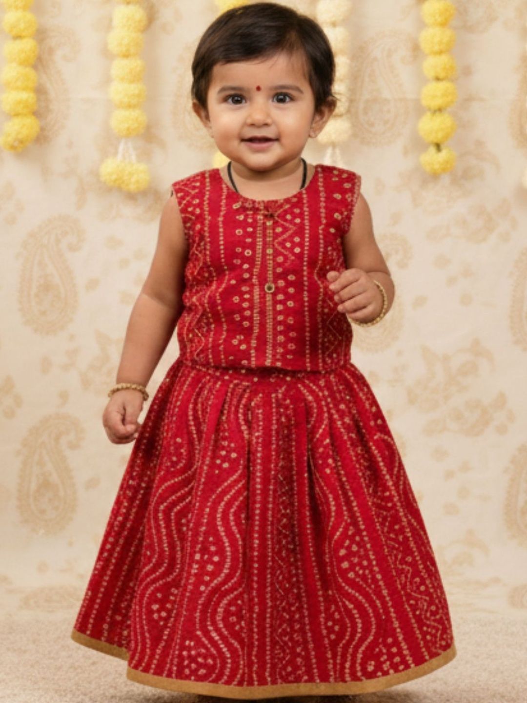 Sangria Girls Printed Ready to Wear Lehenga & Choli