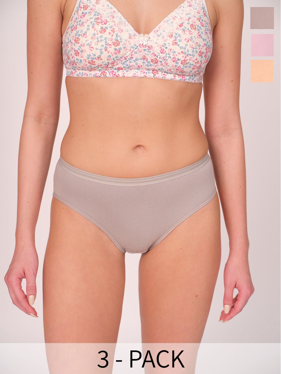 Munns & Mars Women Pack of 3 Mid-Rise Hipster Brief