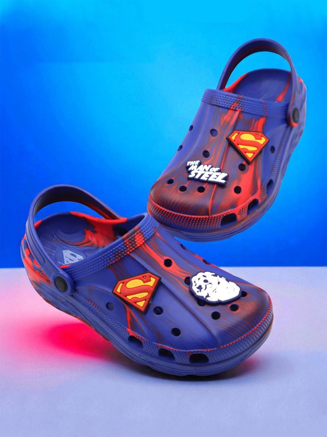 Svaar x Superman Men Clogs Marble Finish with Superman Charms