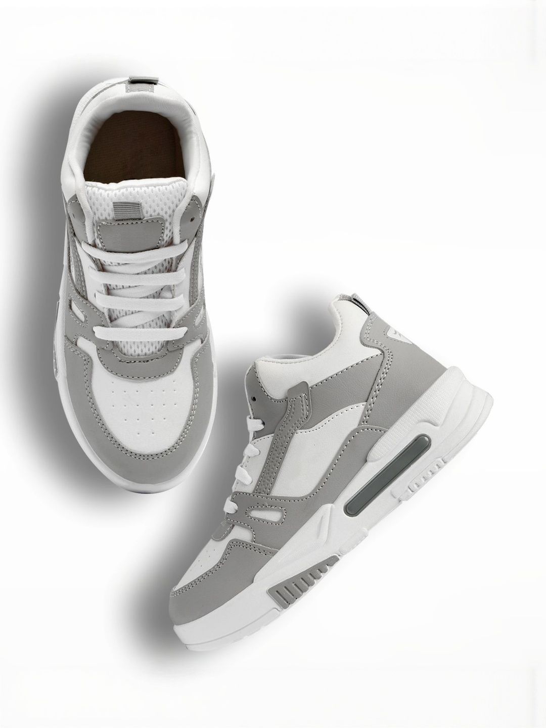 Buy TOMSY CHOICE Kids Grey & White Colourblocked Lace Up Synthetic