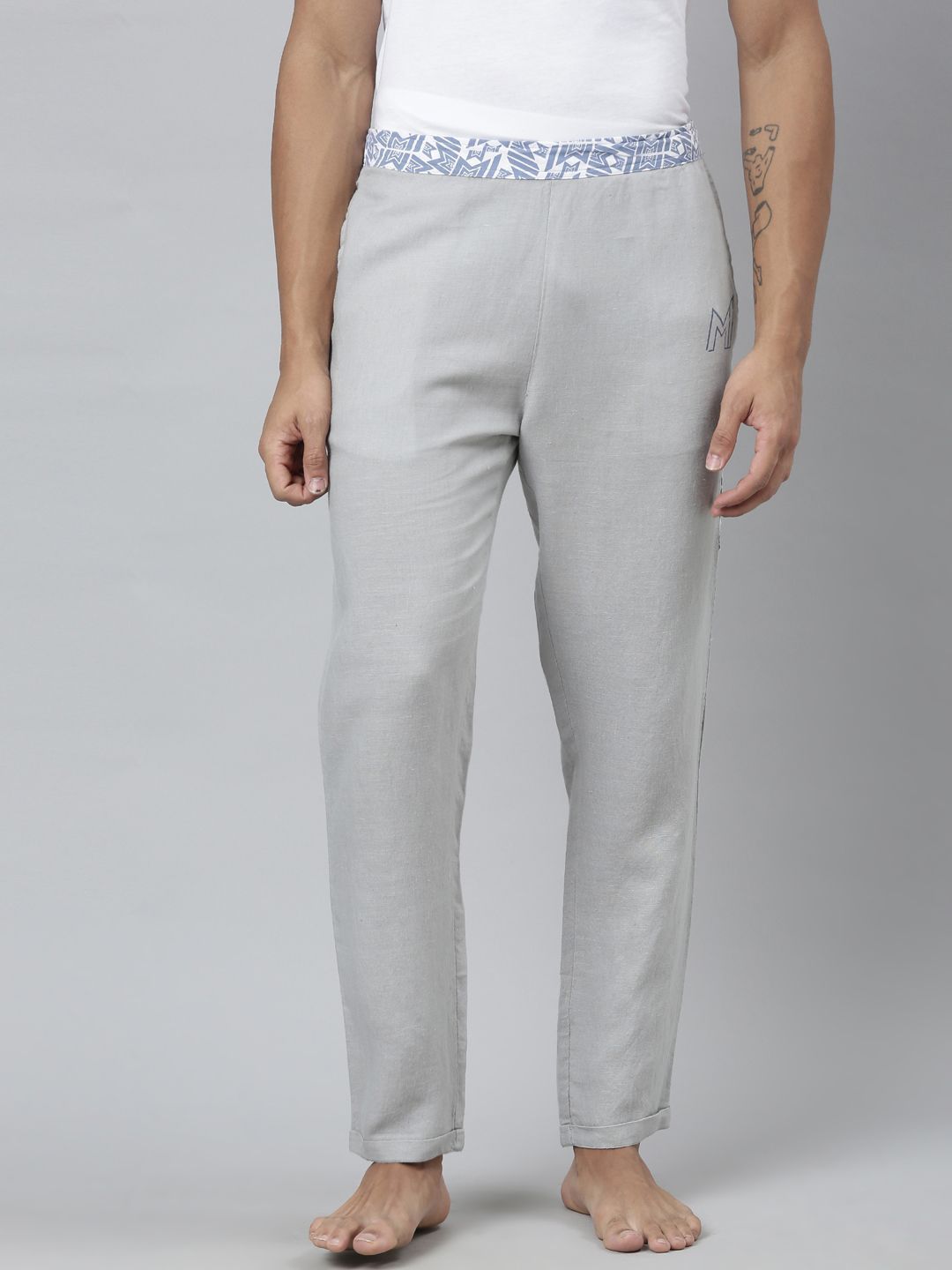 Ecentric Men Printed Mid-Rise Lounge Pants
