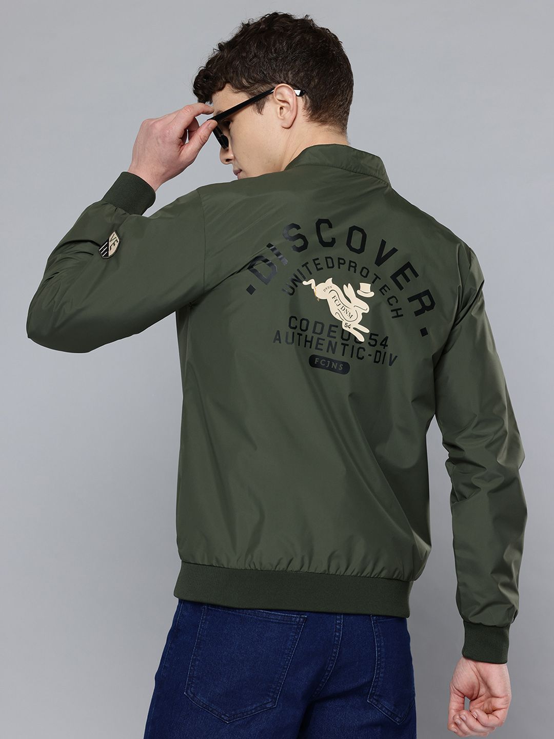 Fort Collins Graphic Printed Applique Detail Stand Collar Tailored Jacket