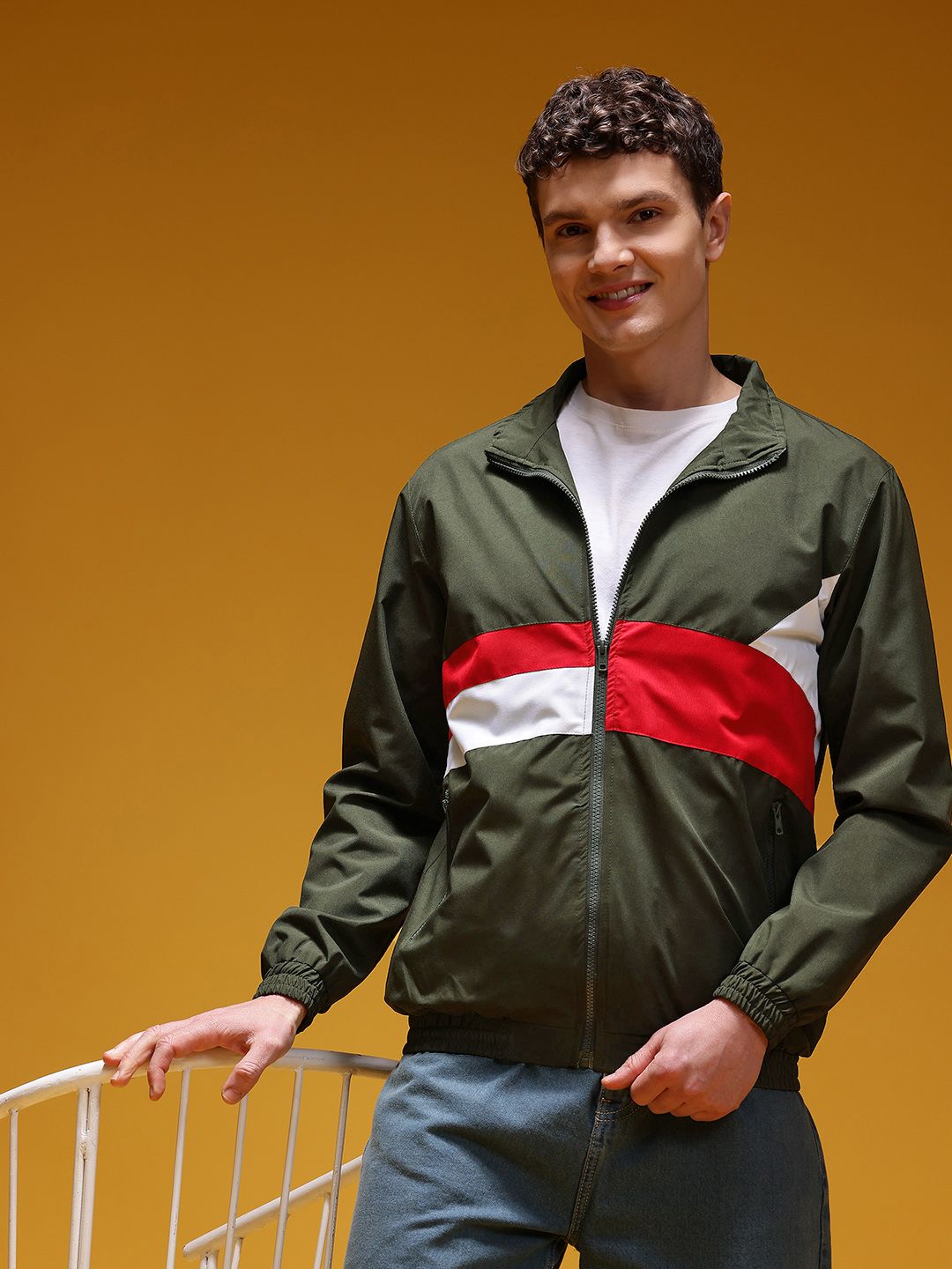 HERE&NOW Colourblocked Bomber Jacket
