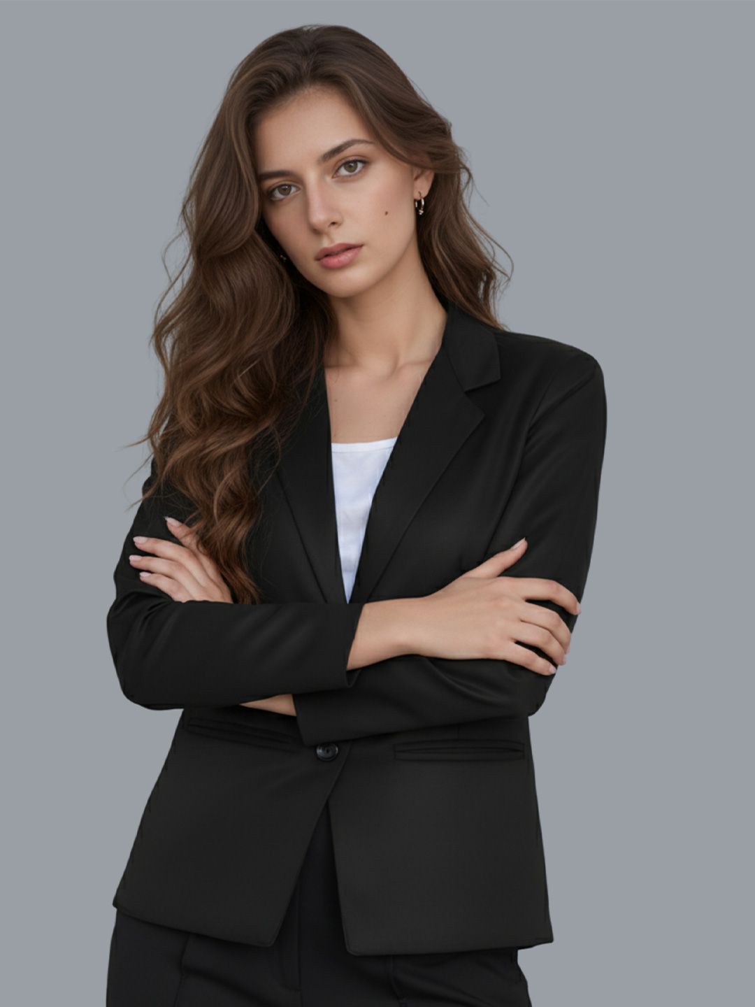 Moda Rapido Notched Lapel Collar Single-Breasted Formal Blazer