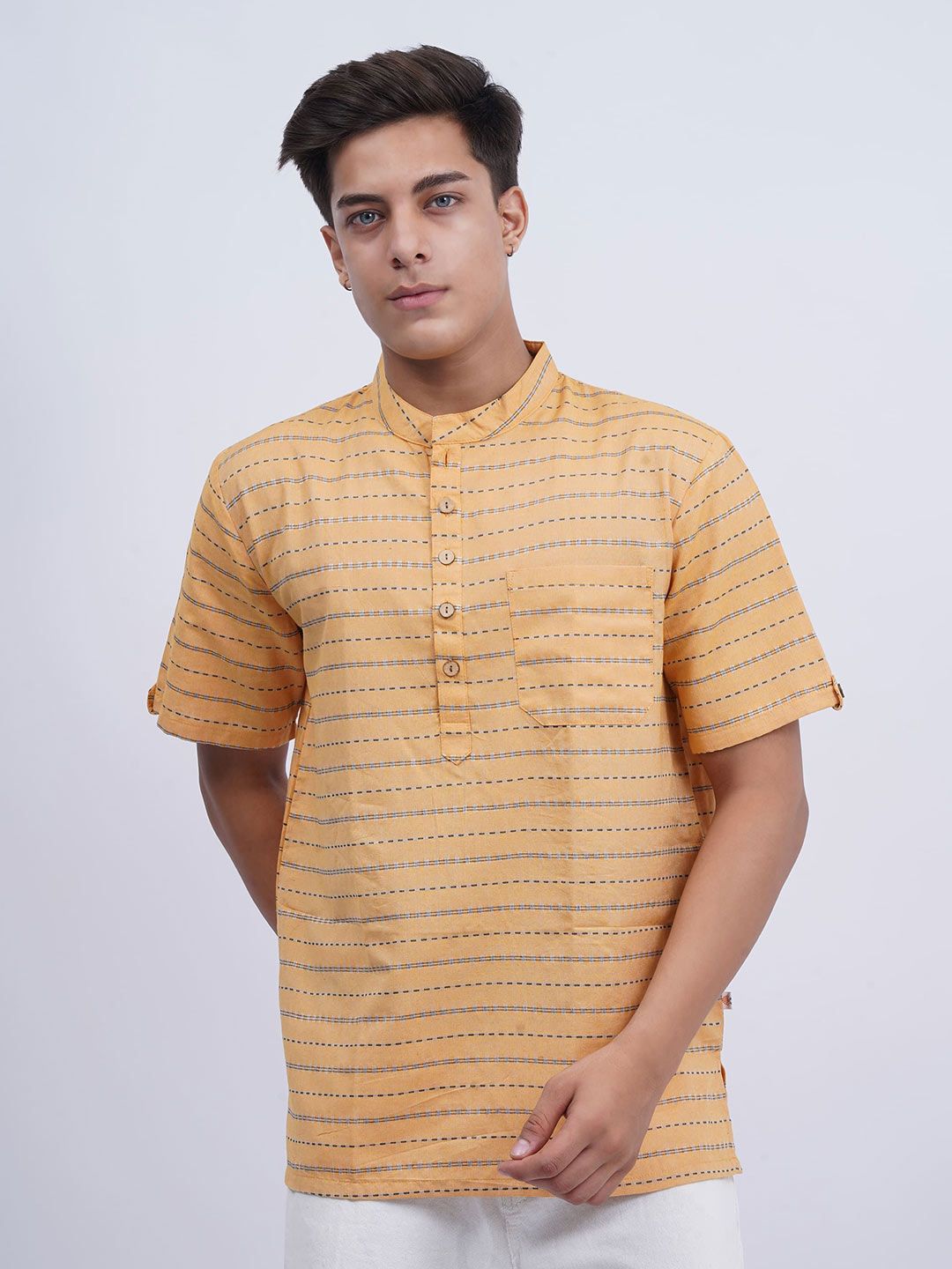 Cot'N Soft Men Striped Daily Cotton Straight Kurta