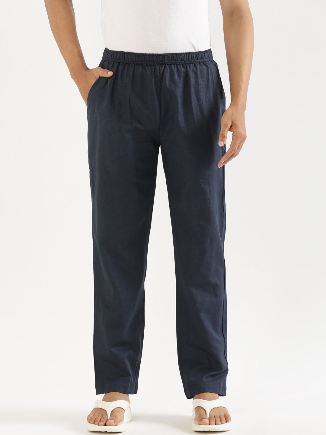 Ecentric Men Hemp Regal Blue Broad Bottom Comfort Pant